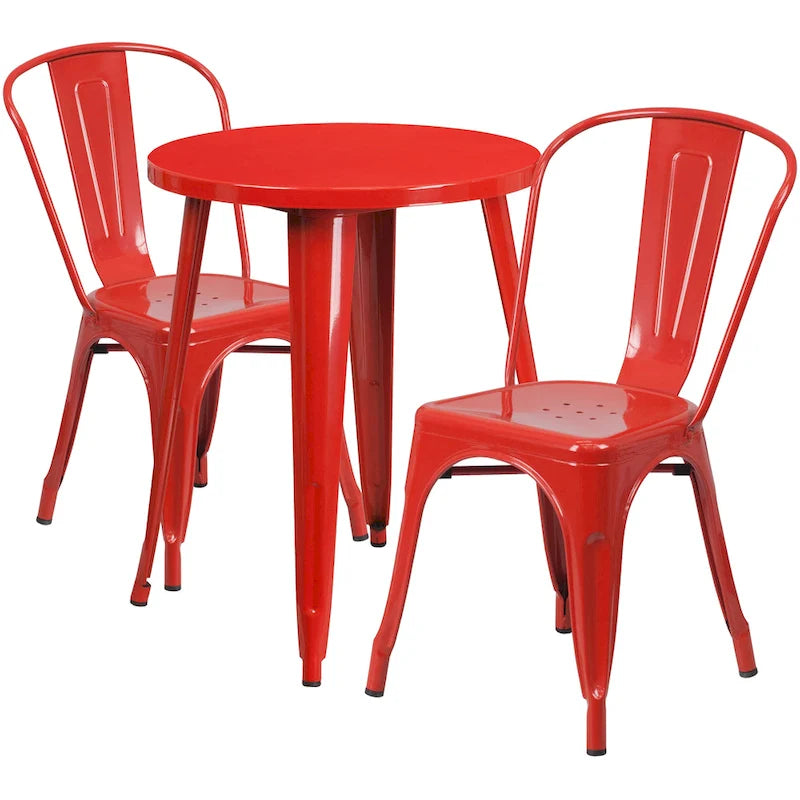 Metal 3-piece Indoor/Outdoor Cafe Set