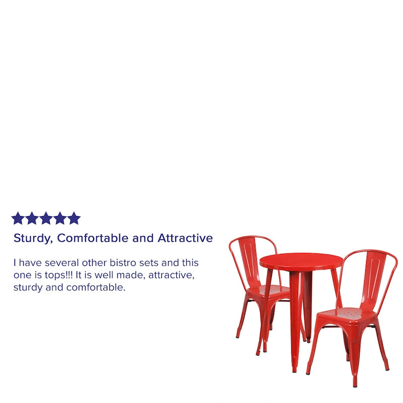 Metal 3-piece Indoor/Outdoor Cafe Set
