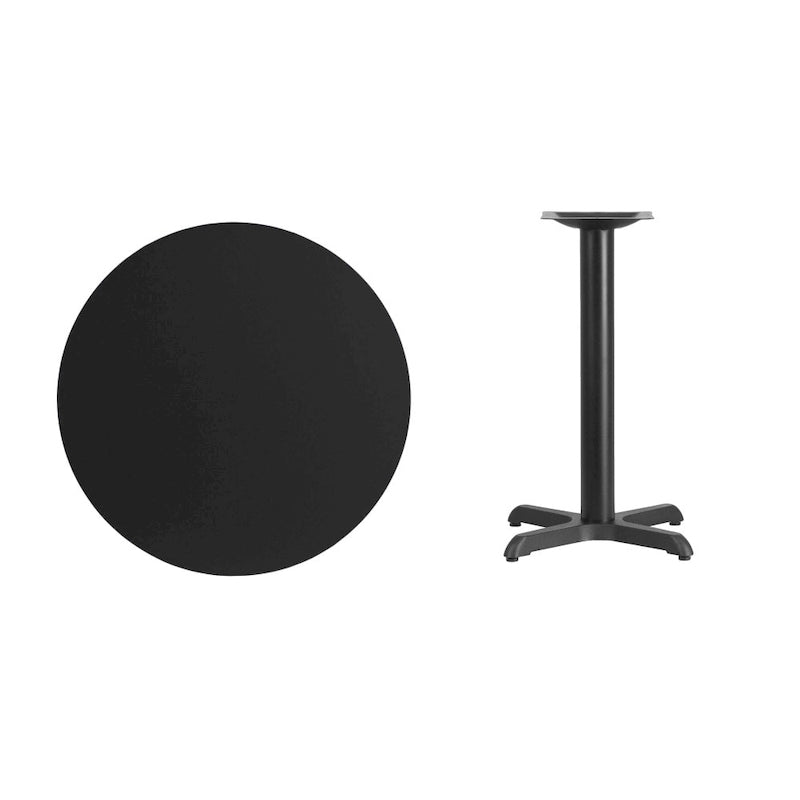 30 Round Laminate Table Top with 22 x 22 Table Height Base - 30W x 30D x 31.125H - 30W x 30D x 31.125H