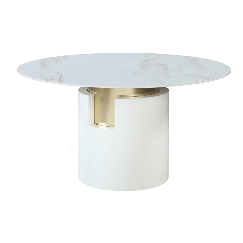 Somette Kona Marbleized Dining Set with Taupe and Gold Chairs