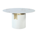 Somette Kona Marbleized Dining Set with Taupe and Gold Chairs