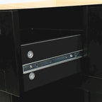 Kitchen Cart with 5 Wheels with Storage Cabinet and 3 Drawers