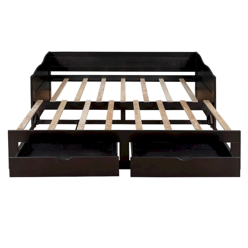 Wooden Daybed with Trundle Bed