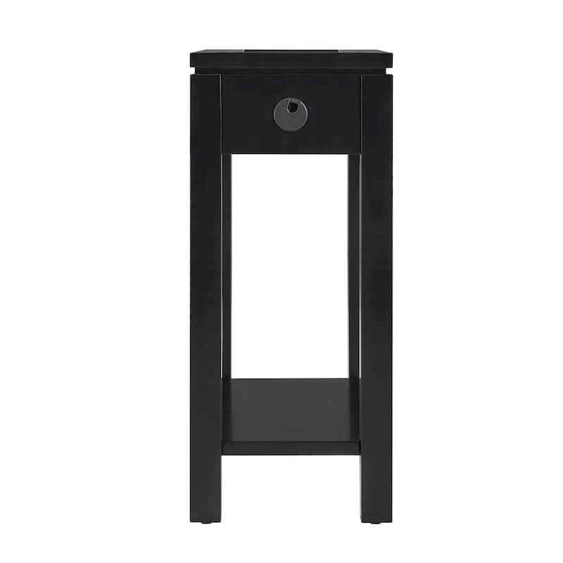 Leick Home Charging Cade Wood Side Table with Drawer