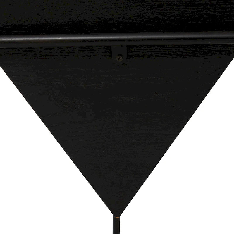 Wood Geometric Inverted Pyramid Accent Table with Metal Stand - Black or White - Roche River Decor