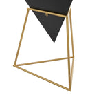 Wood Geometric Inverted Pyramid Accent Table with Metal Stand - Black or White - Roche River Decor