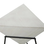 Wood Geometric Inverted Pyramid Accent Table with Metal Stand - Black or White - Roche River Decor