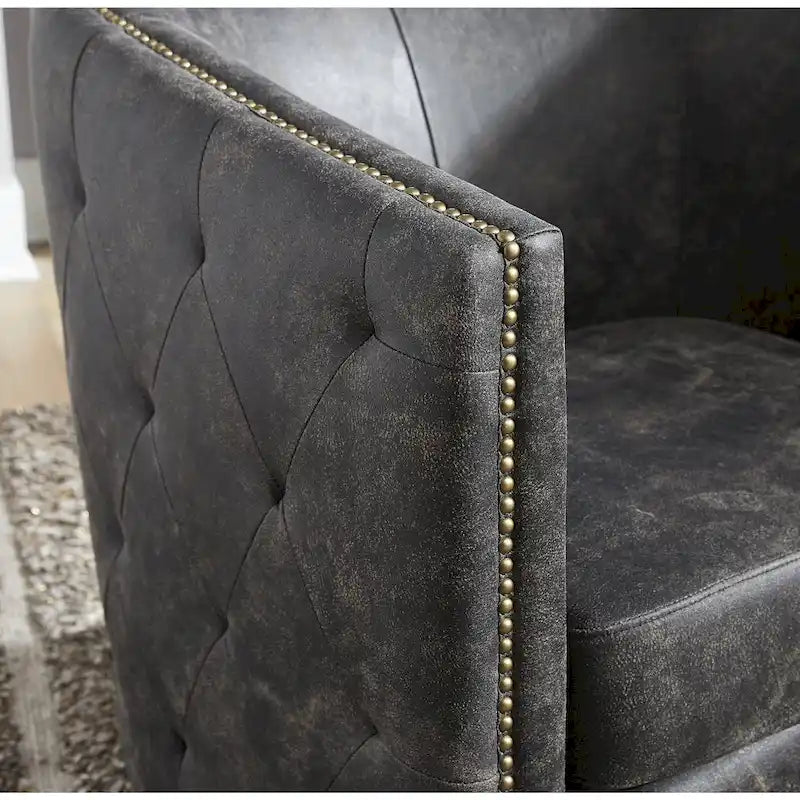 Brentlow Distressed Black Swivel Chair - 28.75 W x 31 D x 31.5 H