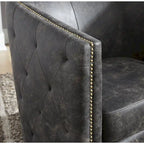 Brentlow Distressed Black Swivel Chair - 28.75 W x 31 D x 31.5 H