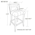 Suede Velvet Barstool with nailheads Dining Room Chair