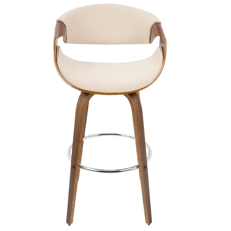 Carson Carrington Sauda 30 Fixed-Height Bar Stool with Bent Wood Legs and Round Footrest (Set of 2)