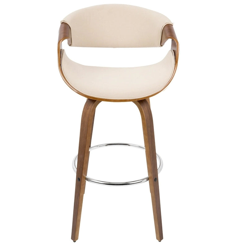 Carson Carrington Sauda 30 Fixed-Height Bar Stool with Bent Wood Legs and Round Footrest (Set of 2)