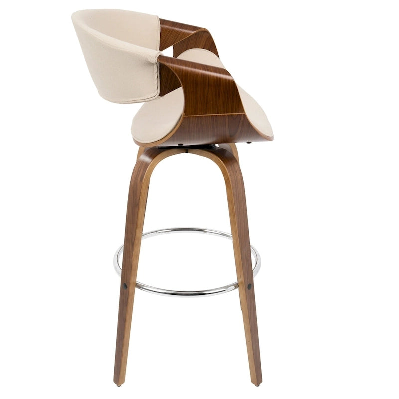 Carson Carrington Sauda 30 Fixed-Height Bar Stool with Bent Wood Legs and Round Footrest (Set of 2)