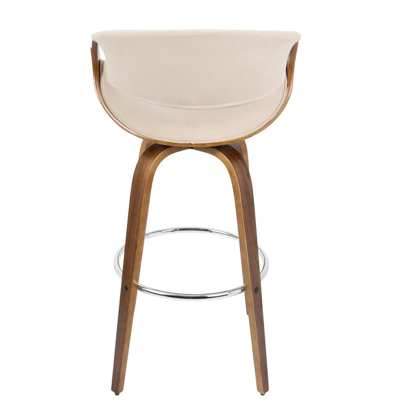 Carson Carrington Sauda 30 Fixed-Height Bar Stool with Bent Wood Legs and Round Footrest (Set of 2)