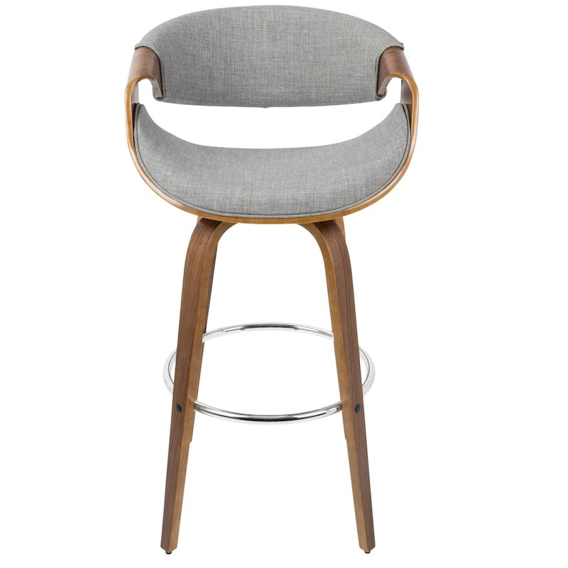 Carson Carrington Sauda 30 Fixed-Height Bar Stool with Bent Wood Legs and Round Footrest (Set of 2)