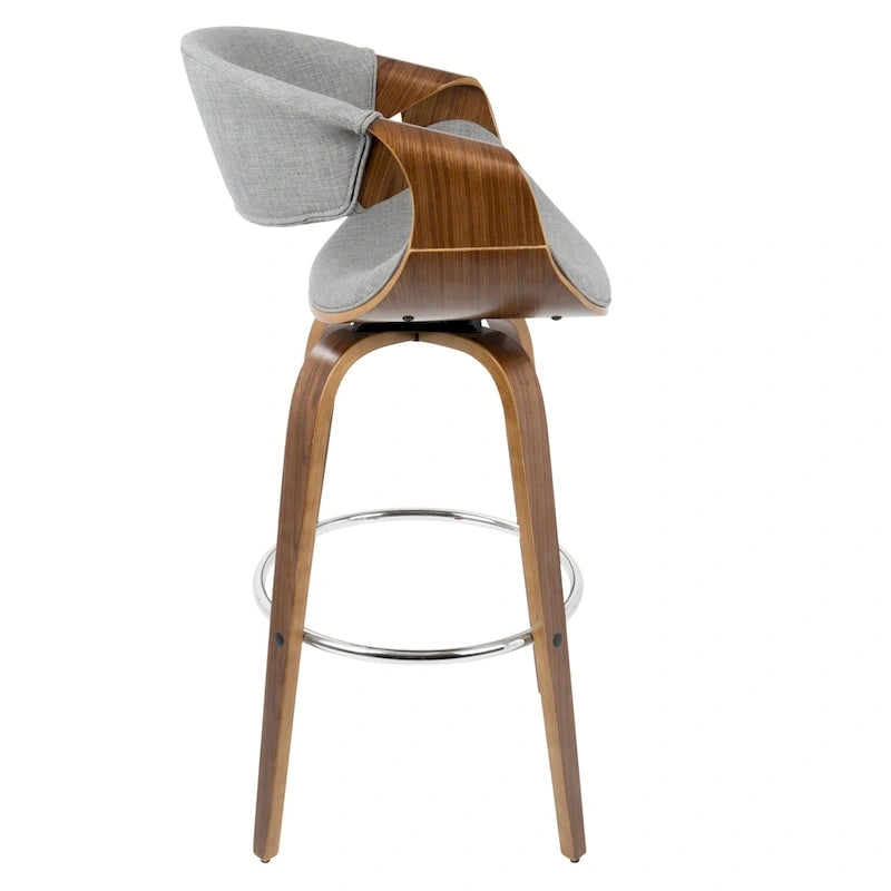 Carson Carrington Sauda 30 Fixed-Height Bar Stool with Bent Wood Legs and Round Footrest (Set of 2)