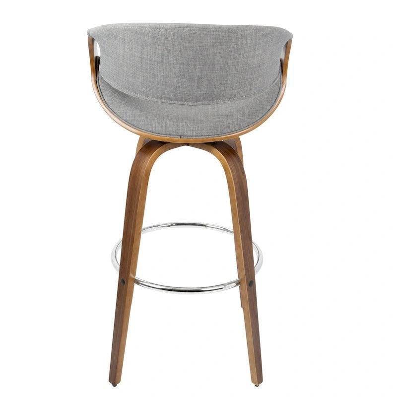Carson Carrington Sauda 30 Fixed-Height Bar Stool with Bent Wood Legs and Round Footrest (Set of 2)