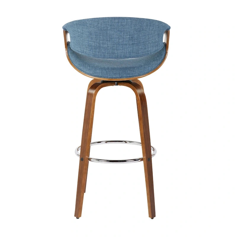 Carson Carrington Sauda 30 Fixed-Height Bar Stool with Bent Wood Legs and Round Footrest (Set of 2)