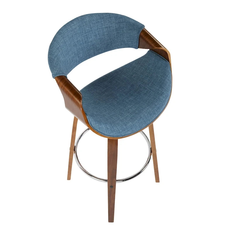 Carson Carrington Sauda 30 Fixed-Height Bar Stool with Bent Wood Legs and Round Footrest (Set of 2)