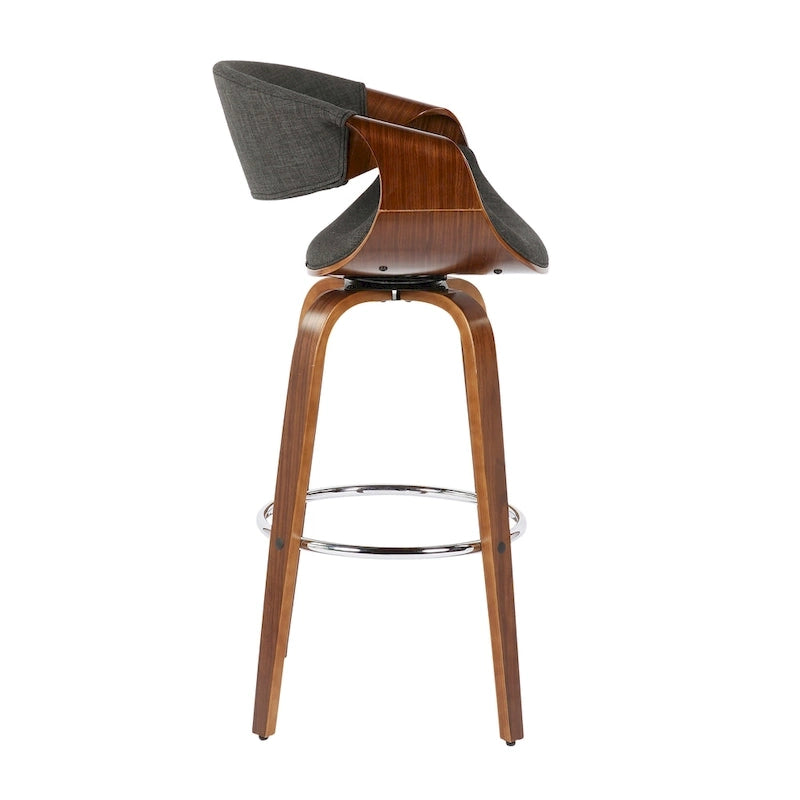 Carson Carrington Sauda 30 Fixed-Height Bar Stool with Bent Wood Legs and Round Footrest (Set of 2)