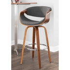 Carson Carrington Sauda 30 Fixed-Height Bar Stool with Bent Wood Legs and Round Footrest (Set of 2)