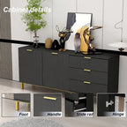 Timechee Mid-century Modern Dresser with Gold Legs