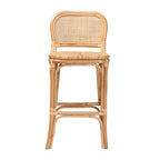 Adrena Modern Bohemian Natural Brown Rattan Stool