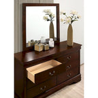 Lavina Transitional 2-piece 8-Drawer Solid Wood Dresser and Mirror Set by Furniture of America