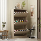 Modern Shoe Storage Cabinet for Entryway, 2 Tier Floor Shoes Cabinet