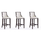Manhattan Comfort Fifth Avenue 45 in. Walnut Beech Wood Bar Stool (Set of 3)