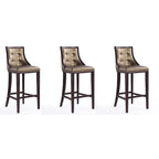 Manhattan Comfort Fifth Avenue 45 in. Walnut Beech Wood Bar Stool (Set of 3)