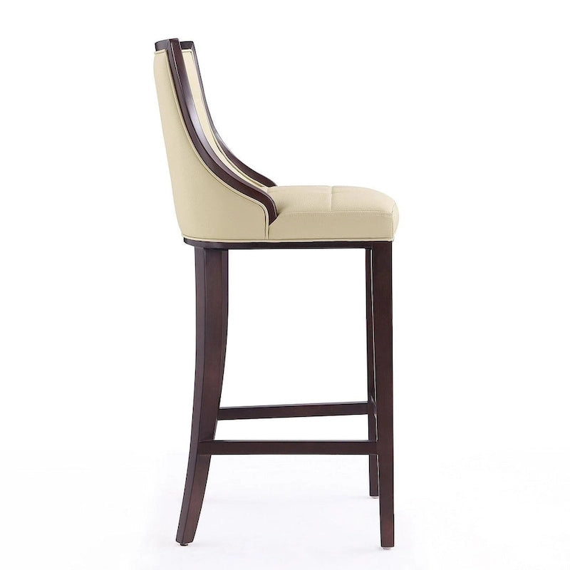 Manhattan Comfort Fifth Avenue 45 in. Walnut Beech Wood Bar Stool (Set of 3)