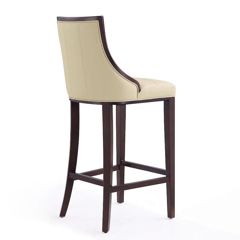 Manhattan Comfort Fifth Avenue 45 in. Walnut Beech Wood Bar Stool (Set of 3)