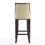 Manhattan Comfort Fifth Avenue 45 in. Walnut Beech Wood Bar Stool (Set of 3)