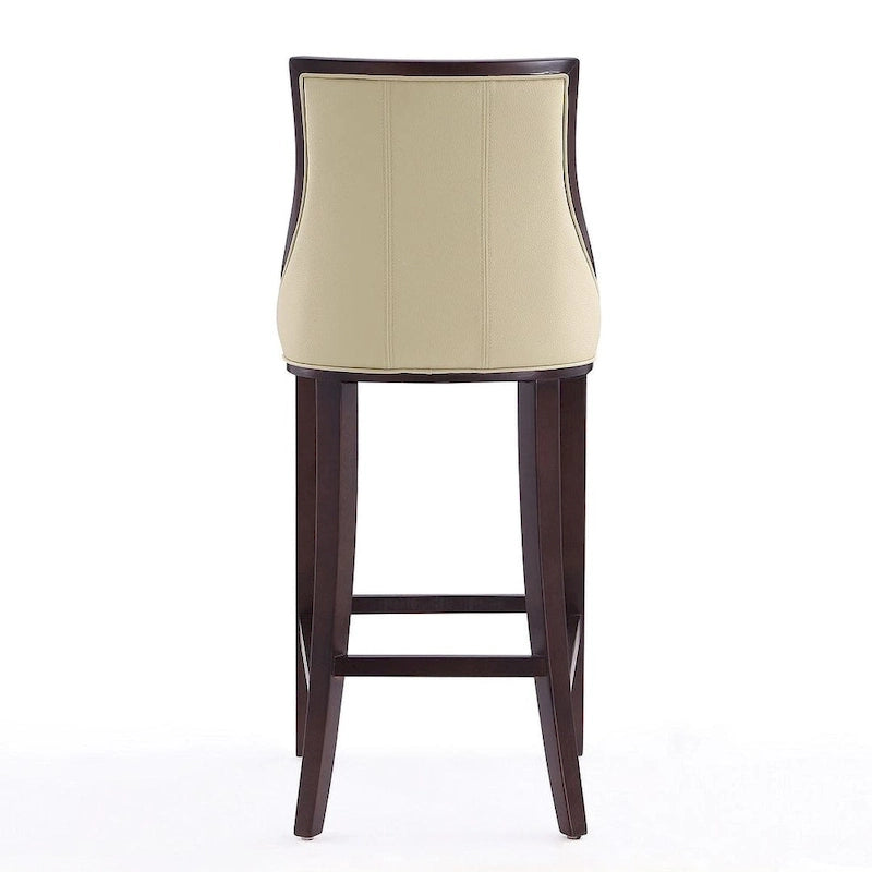 Manhattan Comfort Fifth Avenue 45 in. Walnut Beech Wood Bar Stool (Set of 3)