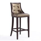 Manhattan Comfort Fifth Avenue 45 in. Walnut Beech Wood Bar Stool (Set of 3)