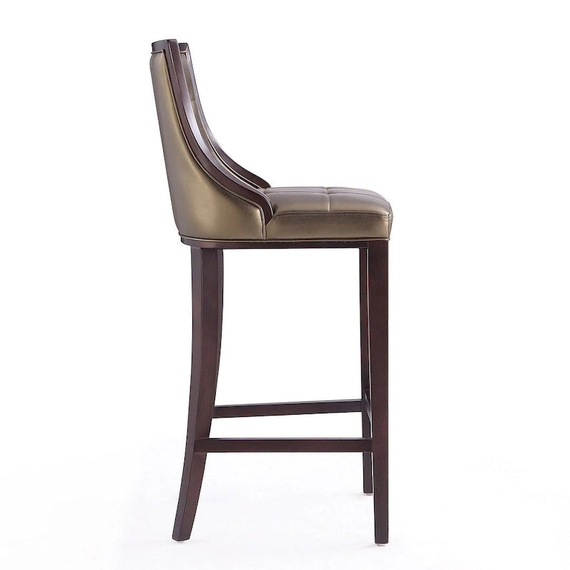 Manhattan Comfort Fifth Avenue 45 in. Walnut Beech Wood Bar Stool (Set of 3)