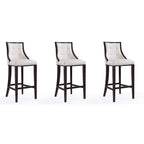 Manhattan Comfort Fifth Avenue 45 in. Walnut Beech Wood Bar Stool (Set of 3)