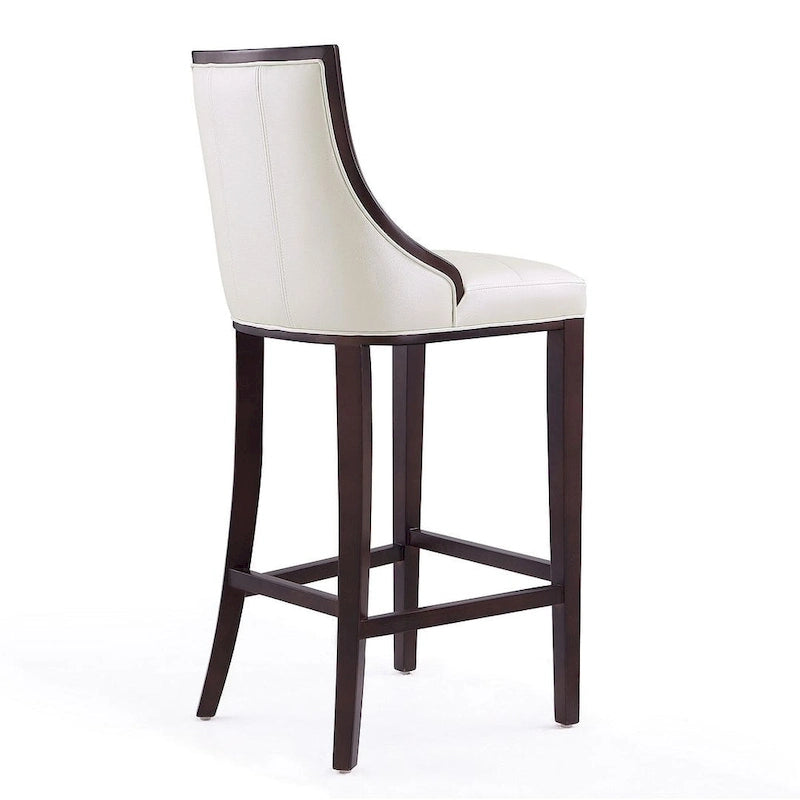 Manhattan Comfort Fifth Avenue 45 in. Walnut Beech Wood Bar Stool (Set of 3)