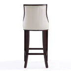 Manhattan Comfort Fifth Avenue 45 in. Walnut Beech Wood Bar Stool (Set of 3)