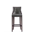 Manhattan Comfort Fifth Avenue 45 in. Walnut Beech Wood Bar Stool (Set of 3)