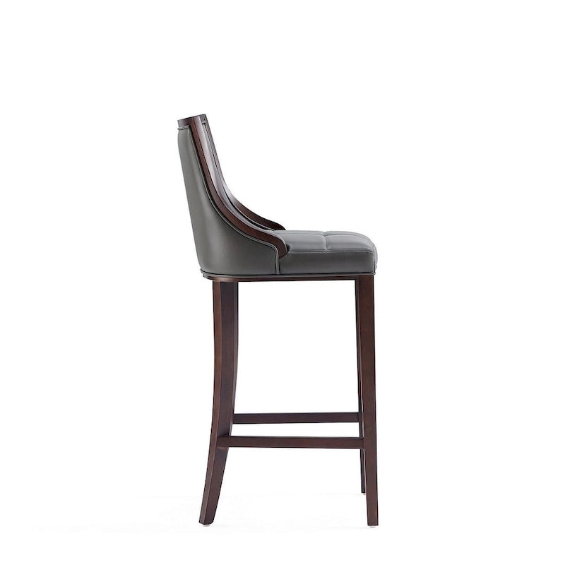 Manhattan Comfort Fifth Avenue 45 in. Walnut Beech Wood Bar Stool (Set of 3)