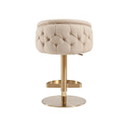 Khaki PU Bar Stool Adjustable Height and Swivel for Kitchens Bars Restaurants and Cafes