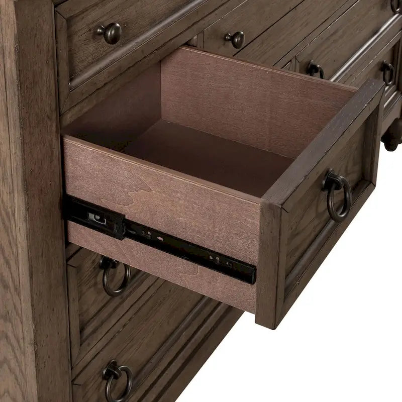 Americana Farmhouse Dusty Taupe 9 Drawer Dresser
