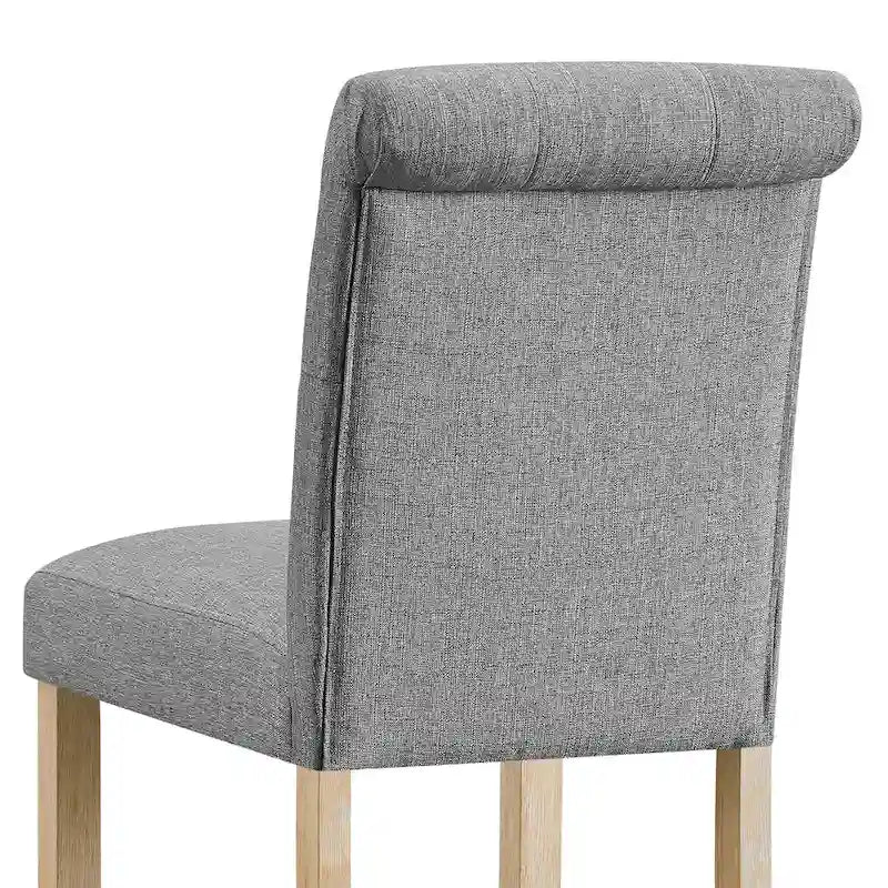 Roundhill Furniture Siena Counter Height Button Tufted Back Solid Wood Stools, Set of 2