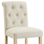 Roundhill Furniture Siena Counter Height Button Tufted Back Solid Wood Stools, Set of 2