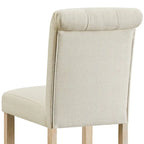 Roundhill Furniture Siena Counter Height Button Tufted Back Solid Wood Stools, Set of 2