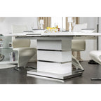 Furniture of America Borm White 78-inch Wood Expandable Dining Table