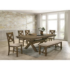 Wooden and Fabric Dining Chairs (Set of 2)