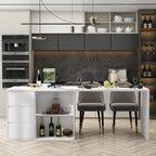 Island Kitchen Table Ding Table with Storage and Dining Function - 82.7W
